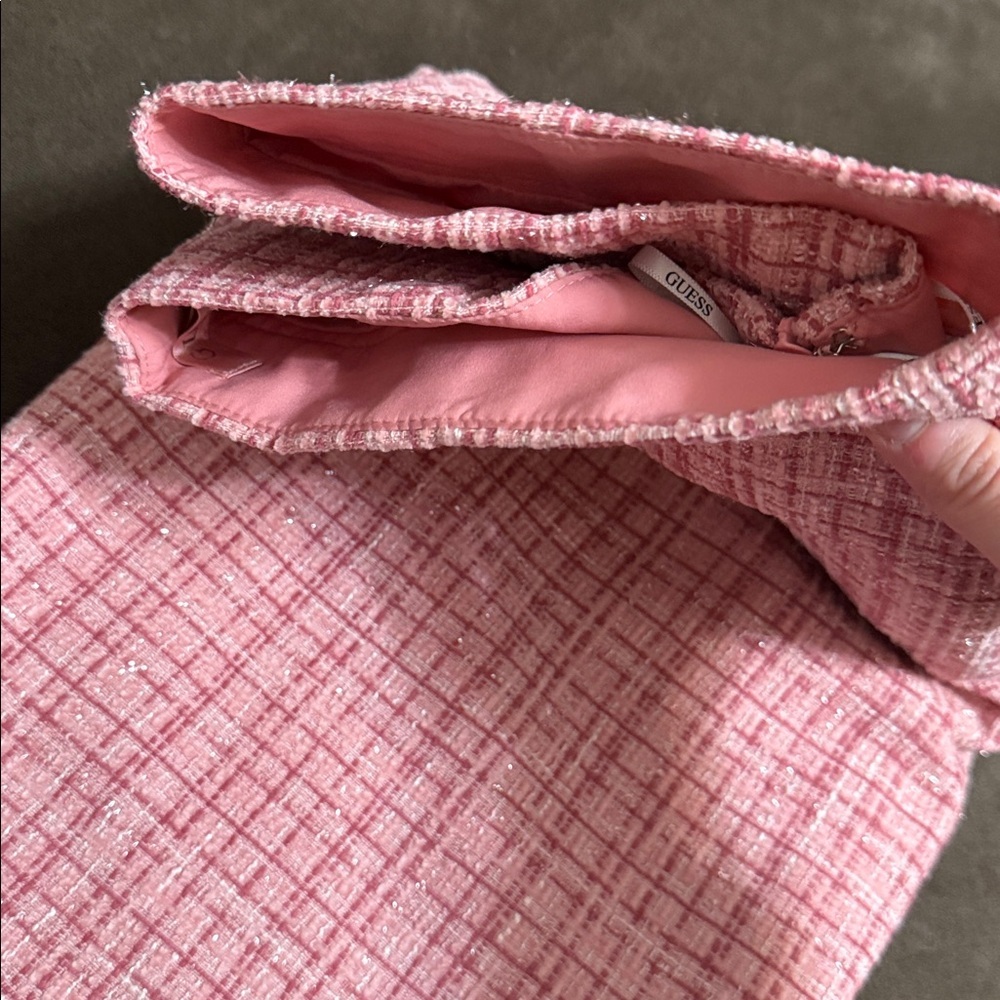 Gorgeous GUESS Women's Pink Mini Emma Tweed Skirt Brand New From Macys - Picture 14 of 17